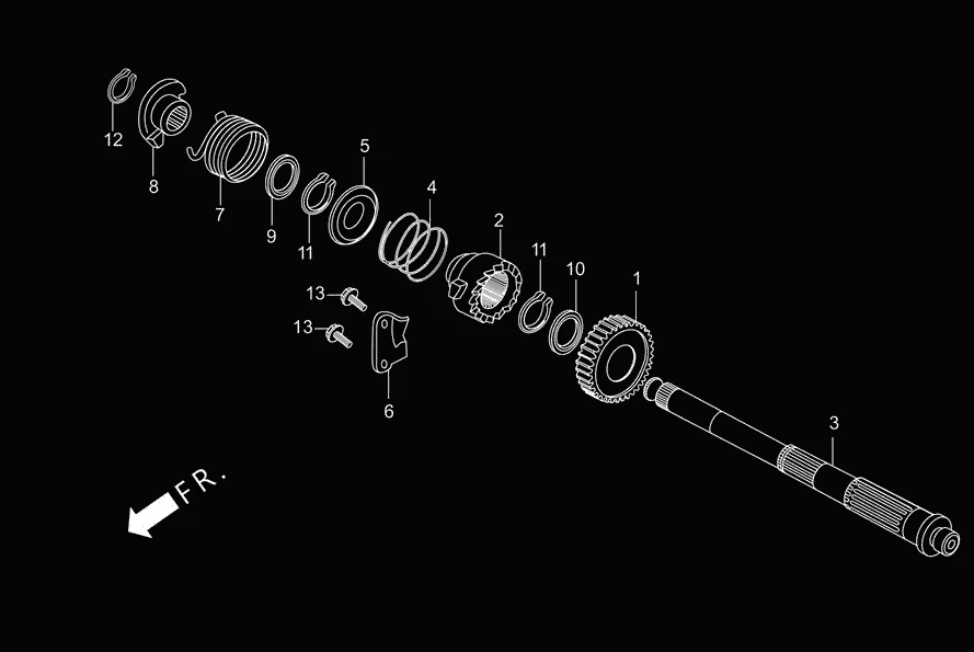 E-11 KICK STARTER diagram showing 28251-GF6-000