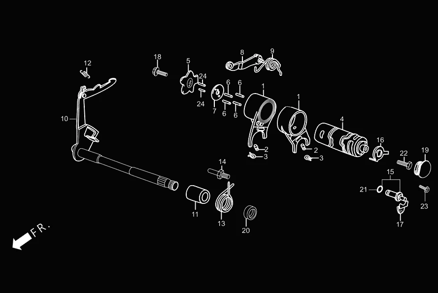 E-12 GEAR SHIFT diagram showing 24211-GF6-000R