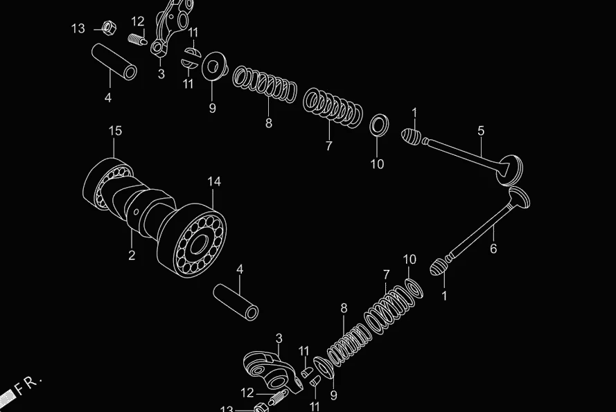 E-3 CAM SHAFT / VALVE diagram showing 91008-GB6-9100