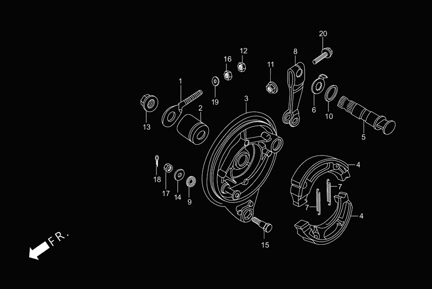 F-10 REAR BRAKE PANEL diagram showing 43145-GC5-000