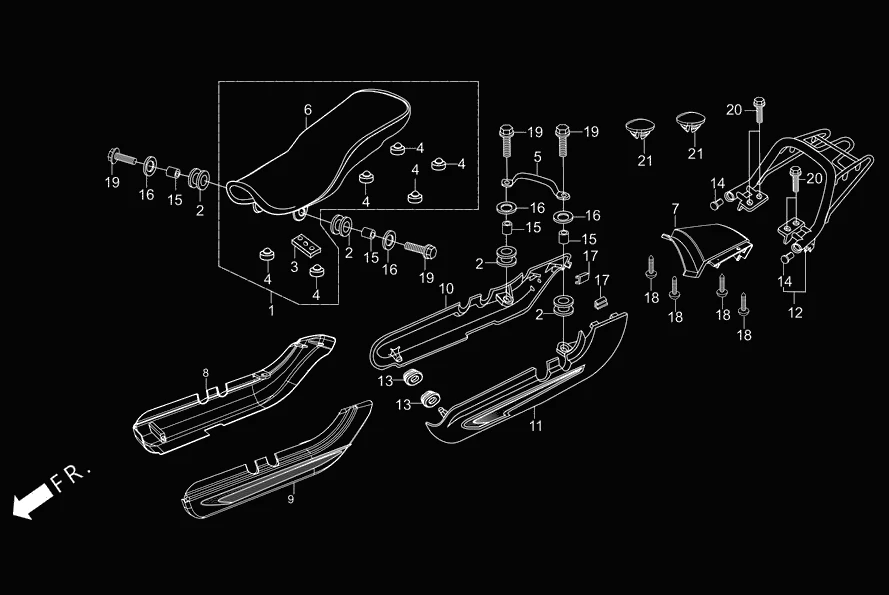 F-12 SET ASSY./RR. COWL/REAR CARRIER diagram showing 90851-AAE-H60