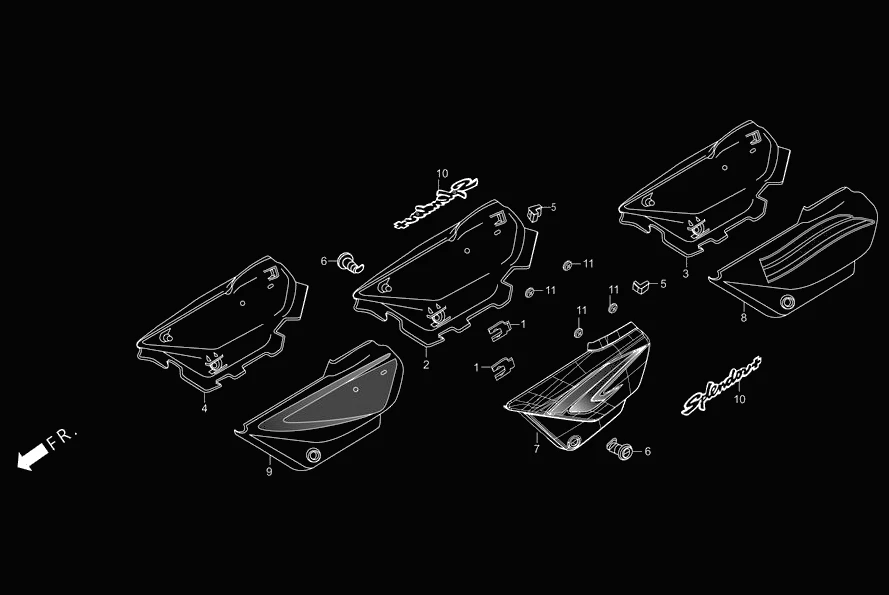 F-14 SIDE COVER diagram showing 83600-AAE-0054