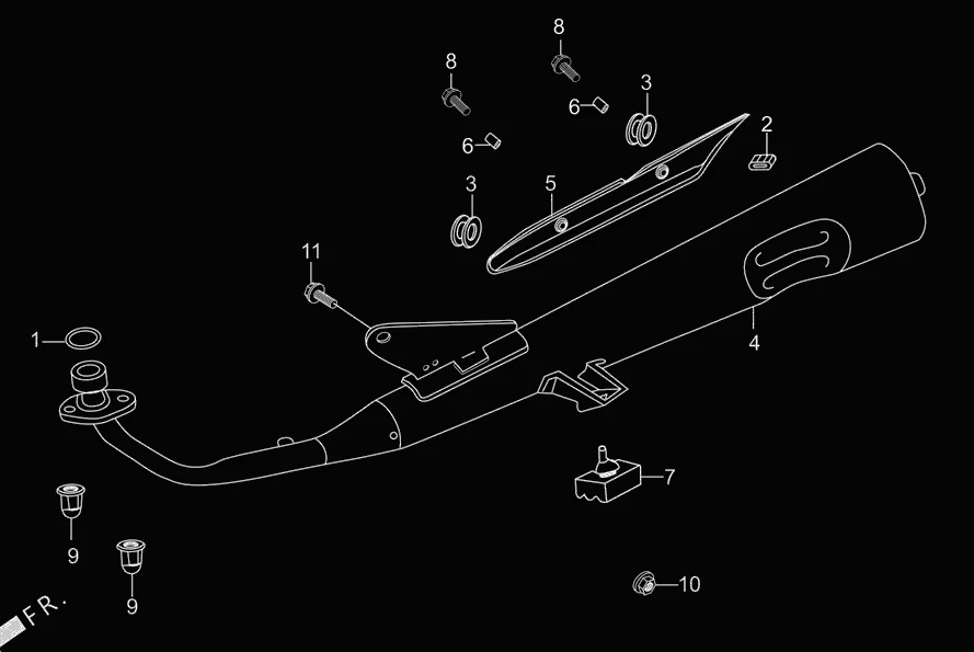 F-16 EXHAUST MUFFLER diagram showing 18345-MBT-610