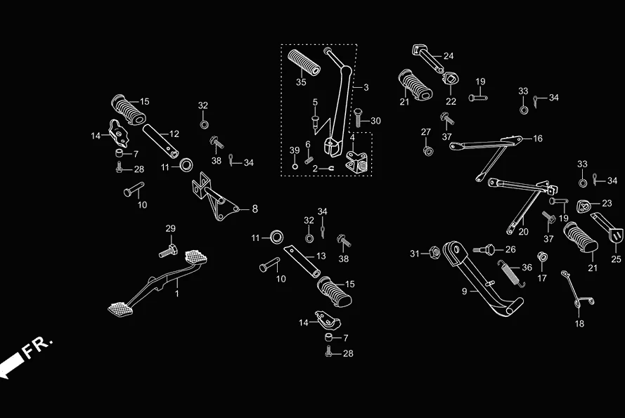 F-17 STEP ASSY./KICK STARTER/GEAR CHANGE PEDAL/SIDE diagram showing 50603-KB4-000