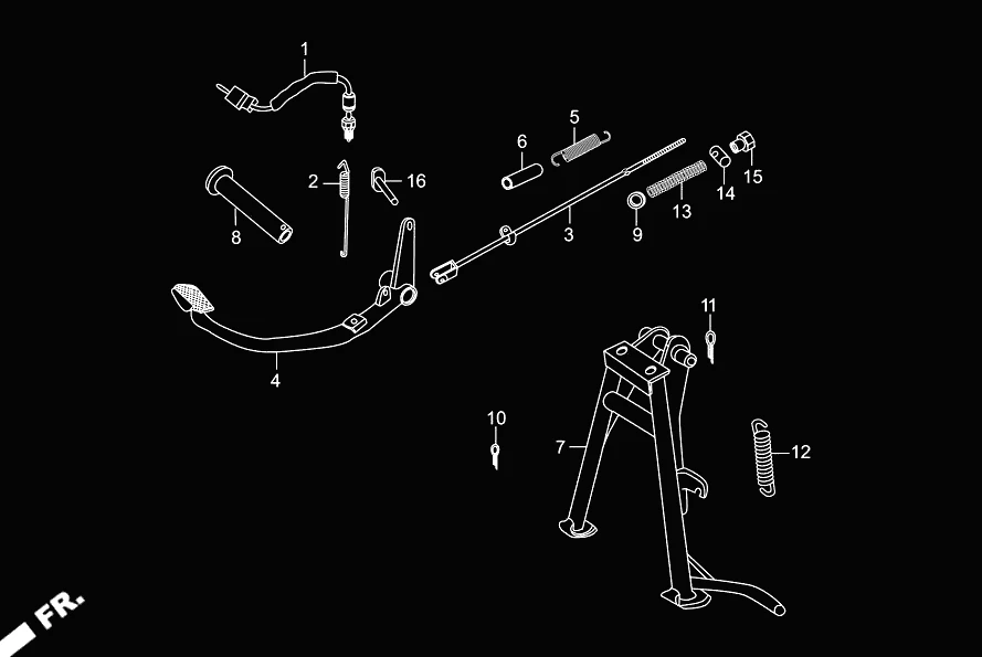 F-18 MAIN STAND / BRAKE PEDAL diagram showing 46515-KB9-000