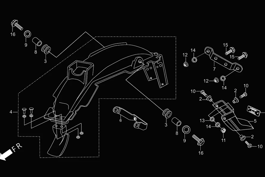 F-21 REAR FENDER diagram showing 95701-06020-08
