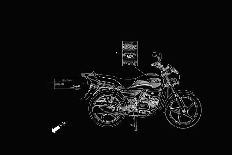 F-30 MARK CAUTION diagram showing 87501-AAE-H20