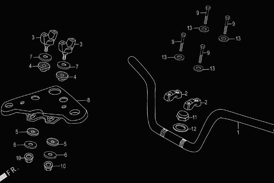F-4 HANDLE PIPE / TOP BRIDGE diagram showing 90304-159-000