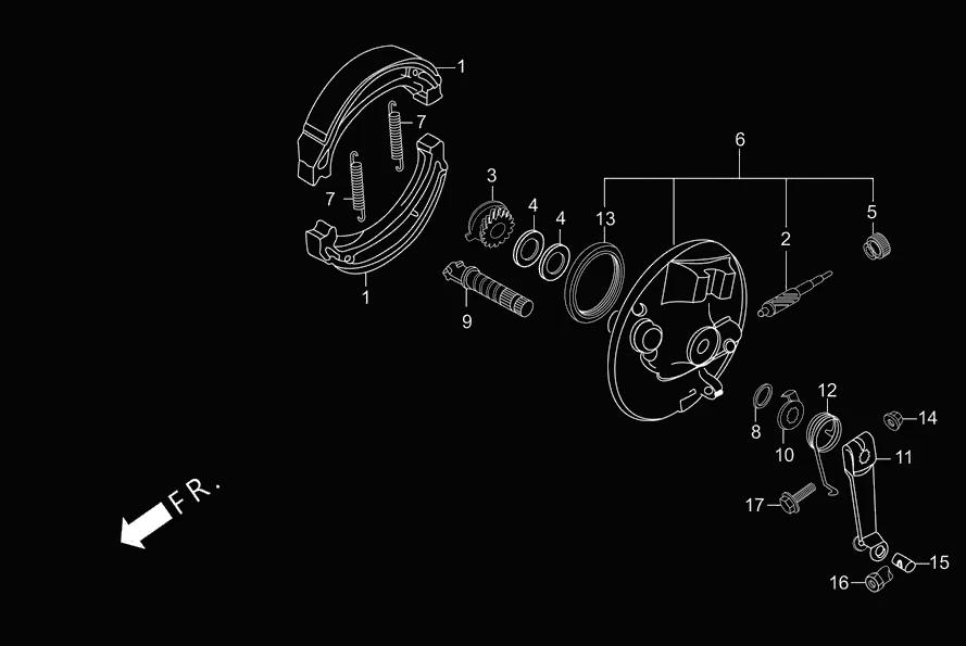 F-8 FRONT BRAKE PANEL diagram showing 44810-KTC-900
