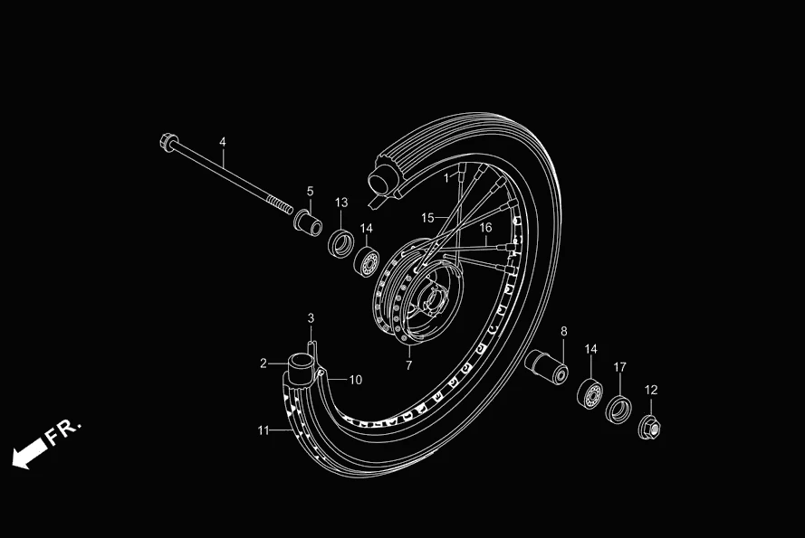 F-9-SPOKE FRONT WHEEL diagram showing 91251-KPH-901